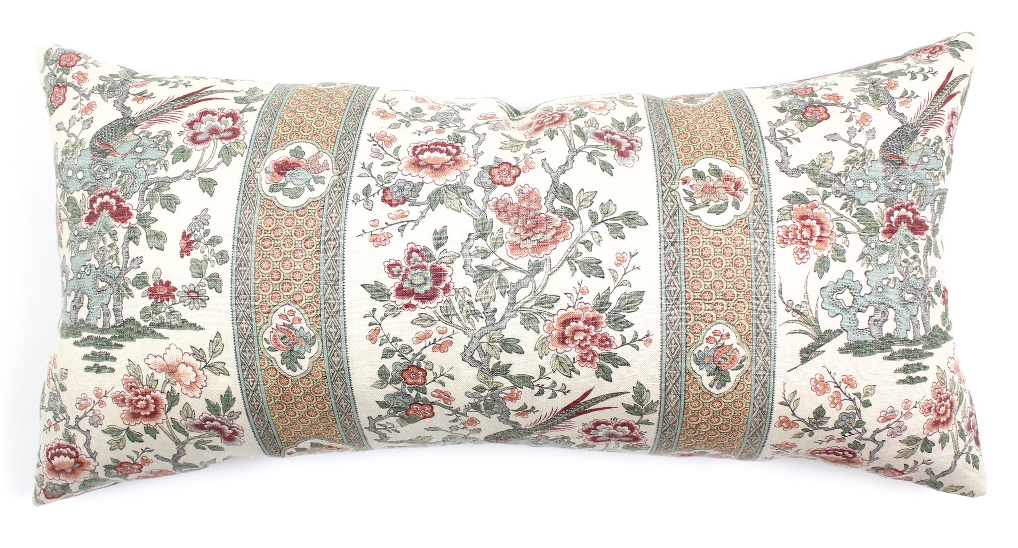 Antique French chinoiserie pillow