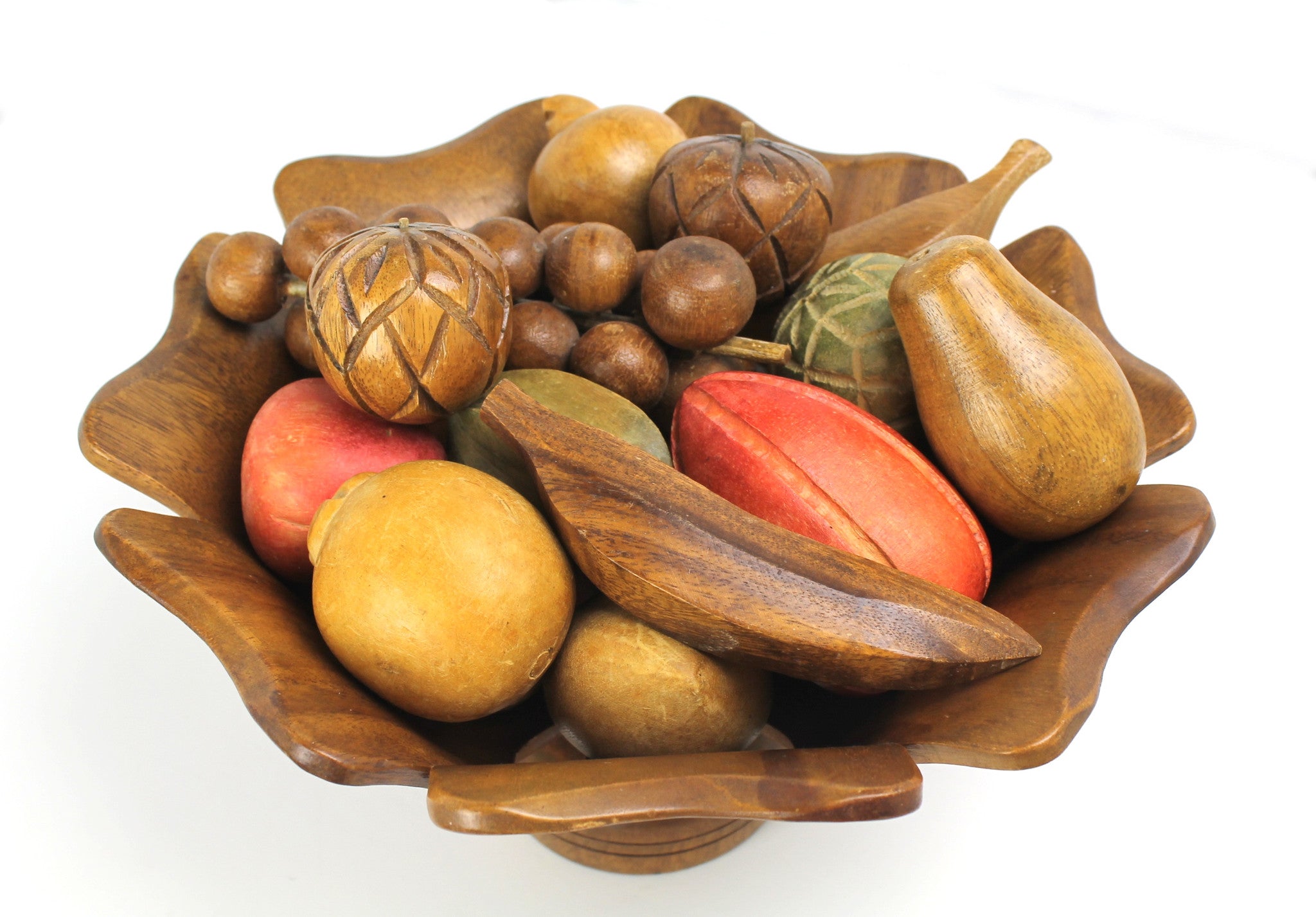 Mid-Century Monkey Wood Fruit Bowl