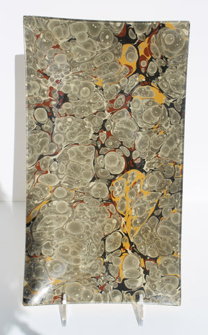 Graphite Florentine Marbled Tray - Rectangle